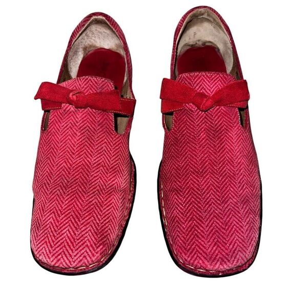 Born Torus Suede Leather Herringbone Slip-on Loafers Red Multi Size 11 - Picture 1 of 7